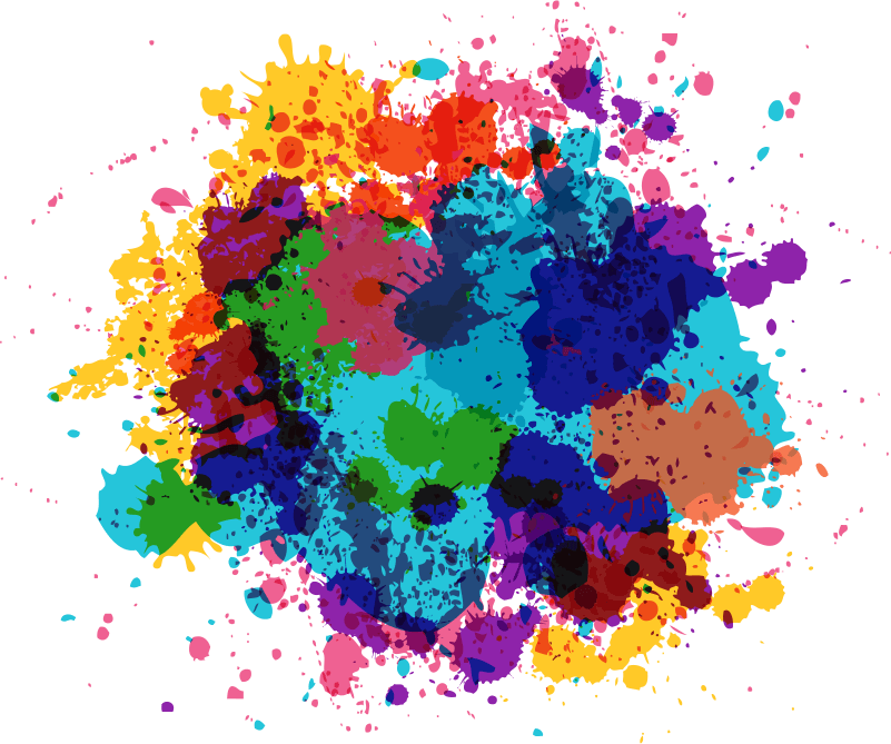 Colorful paint splatter